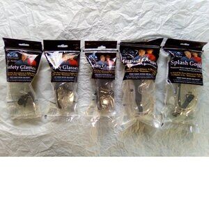 5 Pairs of Hometime Safety Glasses (general, wraparound, goggle)